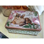 With Love Kitten Storage Tin - Rectangular - Elite Tins England