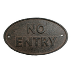 Cast Iron Sign - No Entry