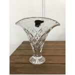 VINTAGE Crystal Vase - Oval Base - 15.5 cm Tall 