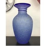 Art Glass Vase - Speckled Blue with Appplied Swirl - 25 cm Tall