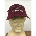 Old Guys Rule Baseball Cap Hat - Bicycle Cranky - Burgundy Red