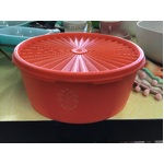 RETRO Orange Tupperware Servalier Bowl - Clear Fan Lid - 838-13 Australia