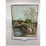 VINTAGE Folding Vanity Mirror - Diamond Brand - Bridge Scene - 20 x 15 cm