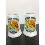 VINTAGE Western Australia The Wildflower State Salt and Pepper Shakers 