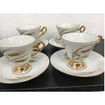 VINTAGE Demitasse Cup & Saucers - Gold Wheat Pattern - Japan - Lot of 4