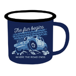 The Fun Begins Where the Road Ends - Adventure 4x4 Enamel Mug