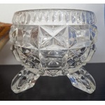 VINTAGE Clear Glass Chunky Footed Bowl Vase - Four Legged