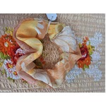 Retro Fabric Scrunchie - Orange Floral - Hand Made - Suitable for BIG HAIR