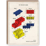 Blank Greeting Card - Lego Toy Building Brick Patent