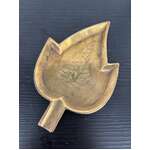 VINTAGE Brass Leaf Ash Tray - Etched