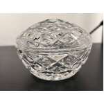 VINTAGE Crystal Lidded Trinket Dish - Criss Cross