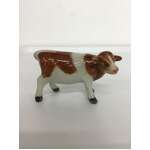 Ceramic Cow Ornament - Brown & White - 3.5 cm Tall