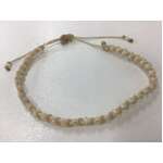 Hand Made Boho Macrame Bead Bracelet - Pearl White 