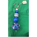 Anna Chandler Bobble Keychain - Blue Check