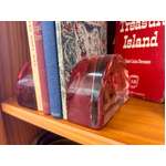 Glass Bookends / Paperweights - Solid Pink Arch - Half Circle