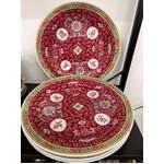 Vintage Mun Shou Dinner Serving Plate x 4 -  Jingdezhen Porcelain - Famille Rose - 25 cm