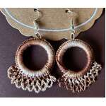 Crochet Dangle Earrings - Brown