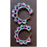 Crochet Dangle Earrings - Rainbow