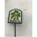 Cast Iron Basil Sign on Spike for Garden - Herb Label