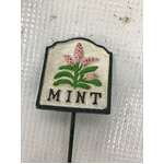 Cast Iron Mint Sign on Spike for Garden - Herb Label