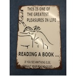 Reading A Book Or... - Funny Tin Sign