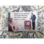 Based on my Netflix - Funny Fridge Magnet - Retro Humour