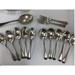 VINTAGE Grosvenor Plate Cutlery - Lot of 13 - Soup Dessert Table Spoons Fork