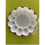 VINTAGE Milk Glass Egg Plate - Anchor Hocking 