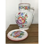 VINTAGE Large Pitcher - Chodovia Klenchi Czech - 22.5 cm Tall - Hand Painted 