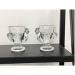 Glass Chicken Egg Cups x 2 - Arcoroc France