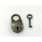 ANTIQUE Style Mini Padlock w Skeleton Key - 3.5 cm