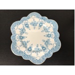 ANTIQUE Victorian Side Plate - Blue & White - Ornate Shape 