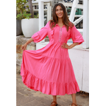 Mykah Pink Midi Dress3/4 Sleeves - 10