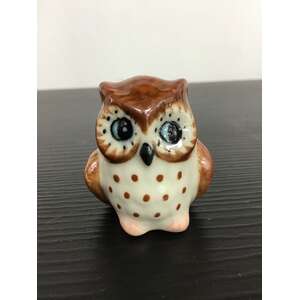 Ceramic Owl Ornament - 4 cm Tall 