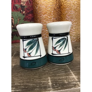 Bendigo Pottery Salt and Pepper Shakers - Gum Leaf