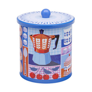 Retro Style Biscuit Barrel Tin - Elite Tins England - Printer Johnson Design 