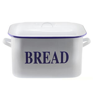 Falcon Enamel Bread Tin - White and Blue - Regular Size