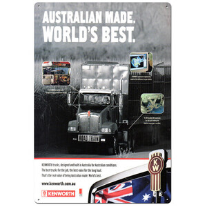 Kenworth Trucks - Australian Made World's Best - 20 x 30 cm