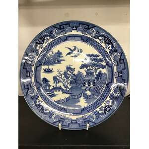 VINTAGE Blue Willow Serving Plate - 31.5 cm Diameter