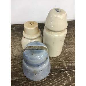 VINTAGE Telephone Insulators - Ceramic - Lot of 3