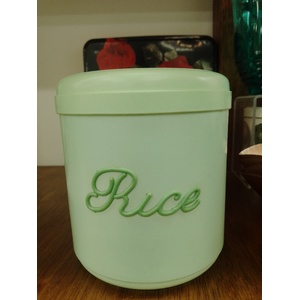 VINTAGE Nally Ware Australia Green Rice Canister