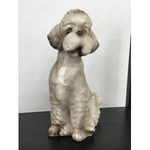 VINTAGE Kitsch Poodle Ornament - 18 cm Tall - White 