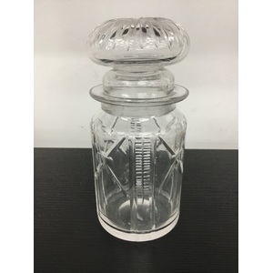 Victorian Cut Glass Pickle Jar - Star Cut Lid 