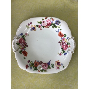 VINTAGE Bone China Cake Plate - Floral - Jackson & Gosling 