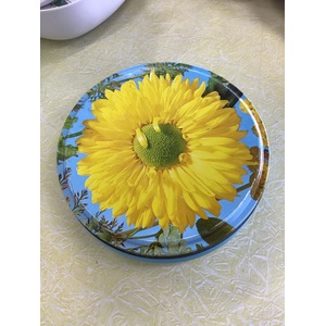 VINTAGE Sunflower Biscuit Tin - Round 