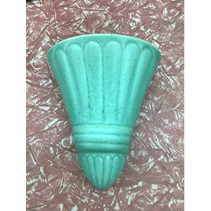 VINTAGE Diana Pottery Wall Vase W-16 - Green Ribbed 