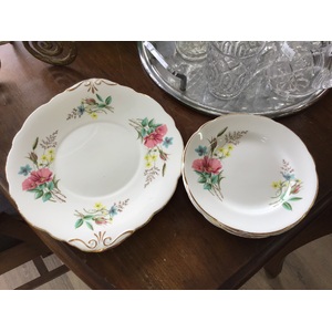 VINTAGE Jackson & Gosling Grosvenor Bone China - Large Cake Plate & 4 x Side Plates