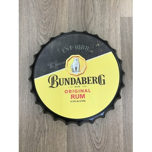 Bundaberg Rum - Tin Sign - Bottle Cap 3D 30 cm