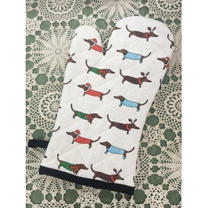 Christmas Dachshund Sausage Dog Oven Glove Mitt