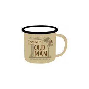 Warning Grumpy Old Man Approach With Caution - Adventure Enamel Mug 